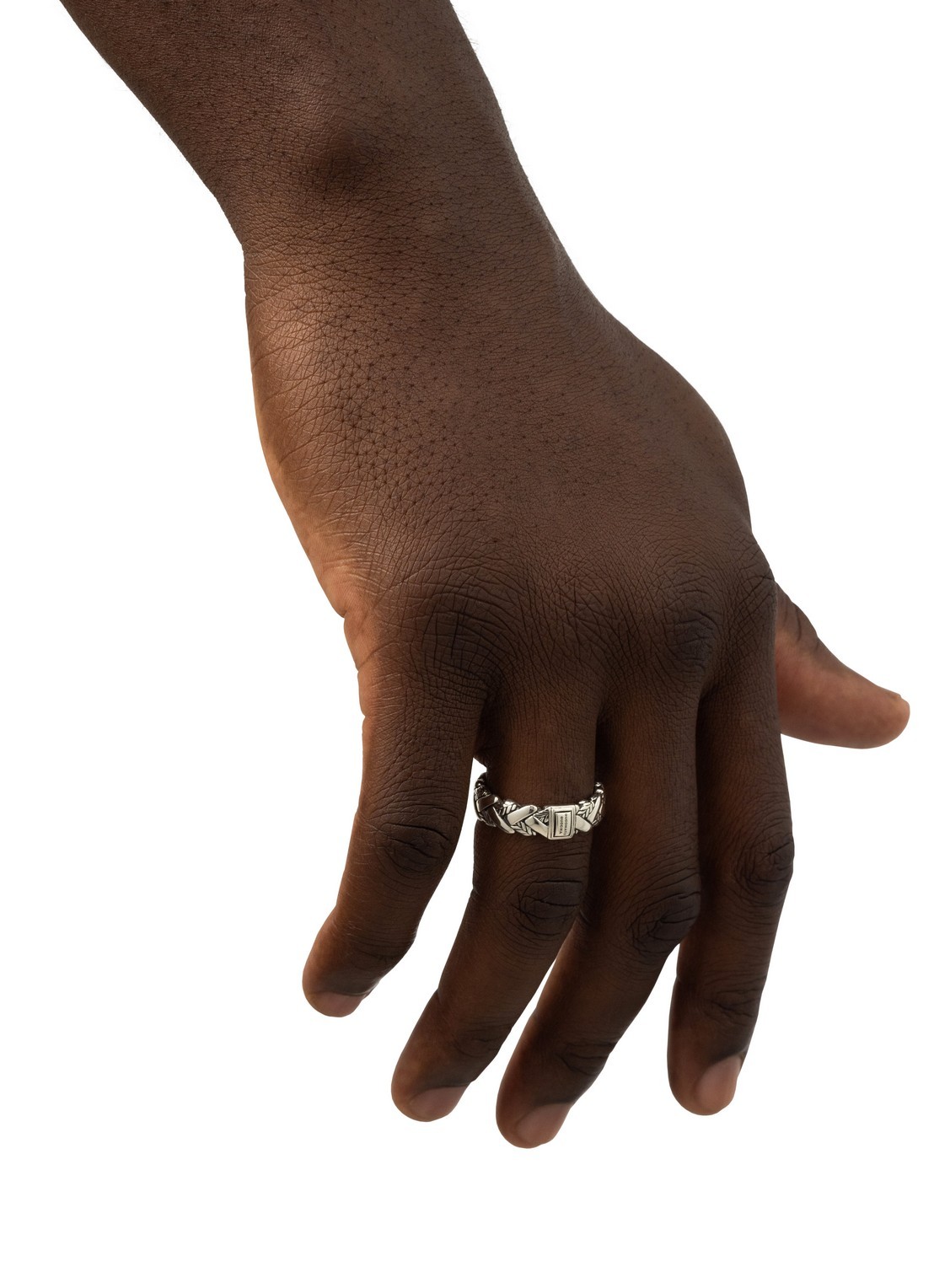 Buddha to Buddha George Texture ring van zilver - voorkant 4 zilver