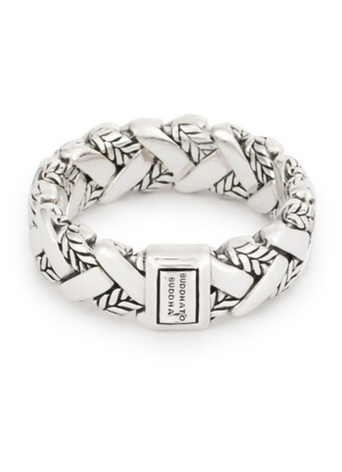 Buddha to Buddha George Texture ring van zilver - voorkant 5 zilver
