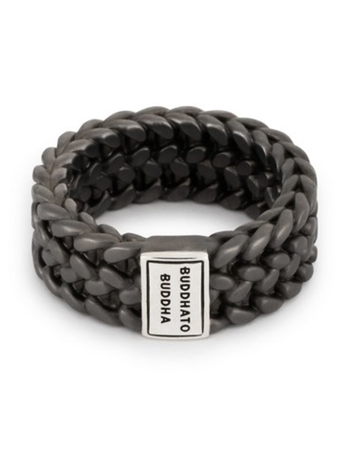 Buddha to Buddha Julius Ring Black Rhodium ring van zilver - voorkant 3 donkergrijs