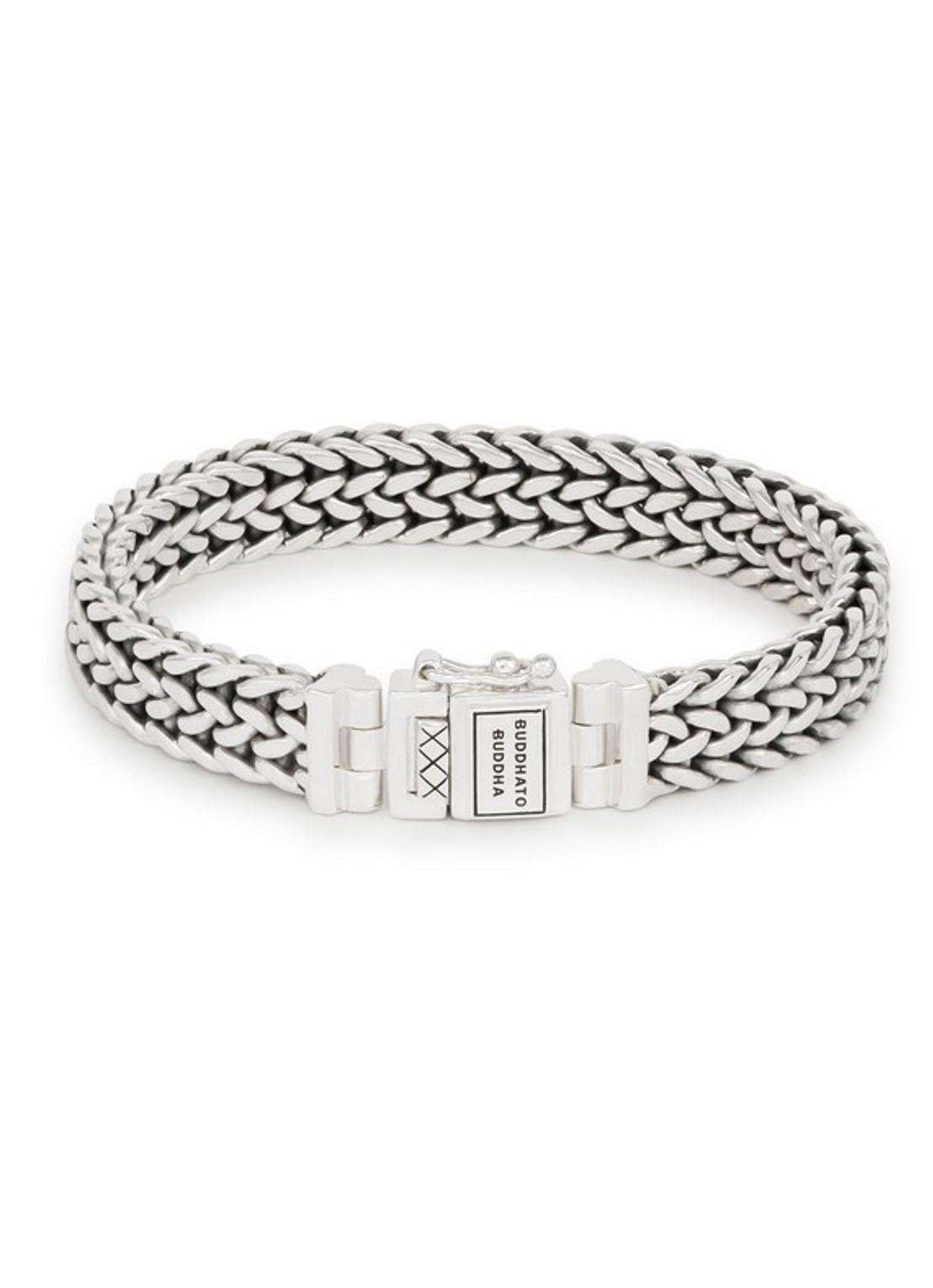 Buddha to Buddha Julius schakelarmband van zilver - voorkant zilver