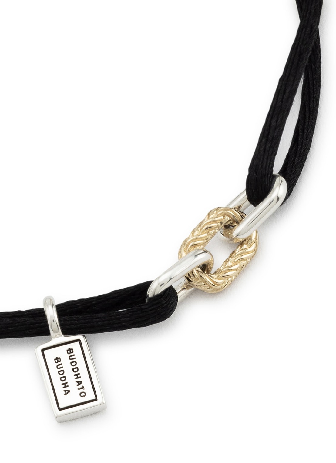 Buddha to Buddha Katja Link armband verguld  - detail 2 zwart