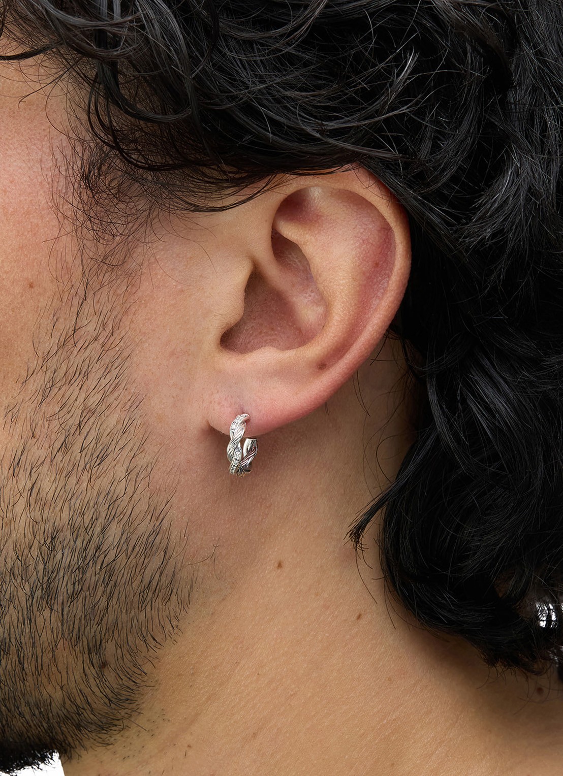 Buddha to Buddha Katja Twist Diamond oorringen van zilver - detail 3 zilver
