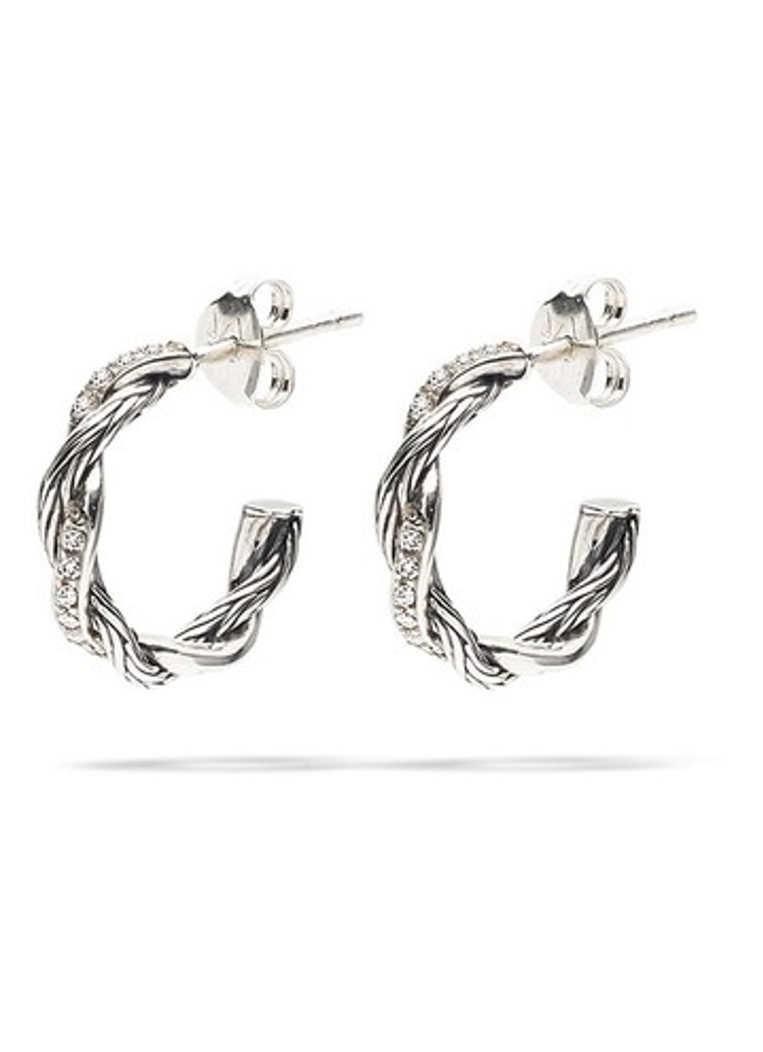Buddha to Buddha Katja Twist Diamond oorringen van zilver - voorkant zilver