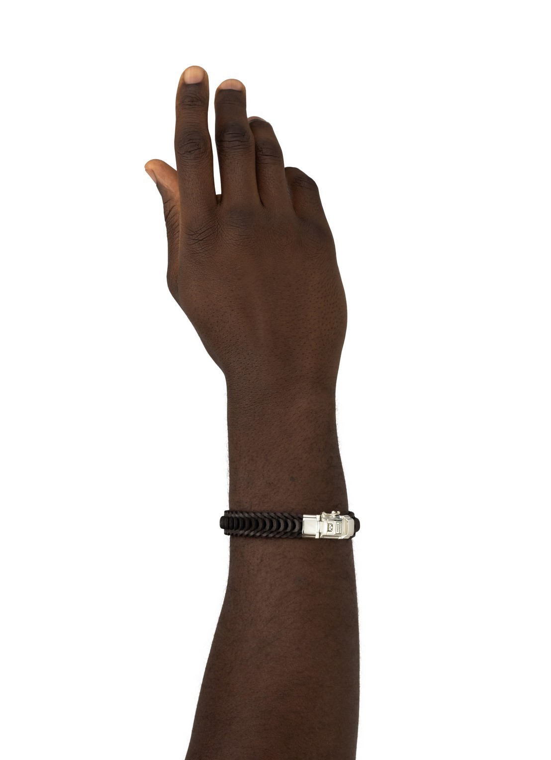 Buddha to Buddha Lars armband van leer - voorkant 3 zwart