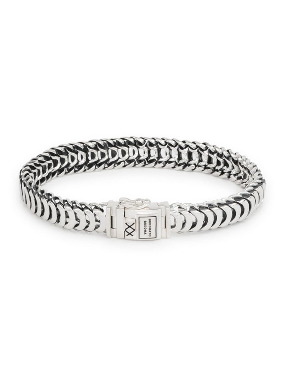 Buddha to Buddha Lars XS schakelarmband van zilver - voorkant 2 zilver