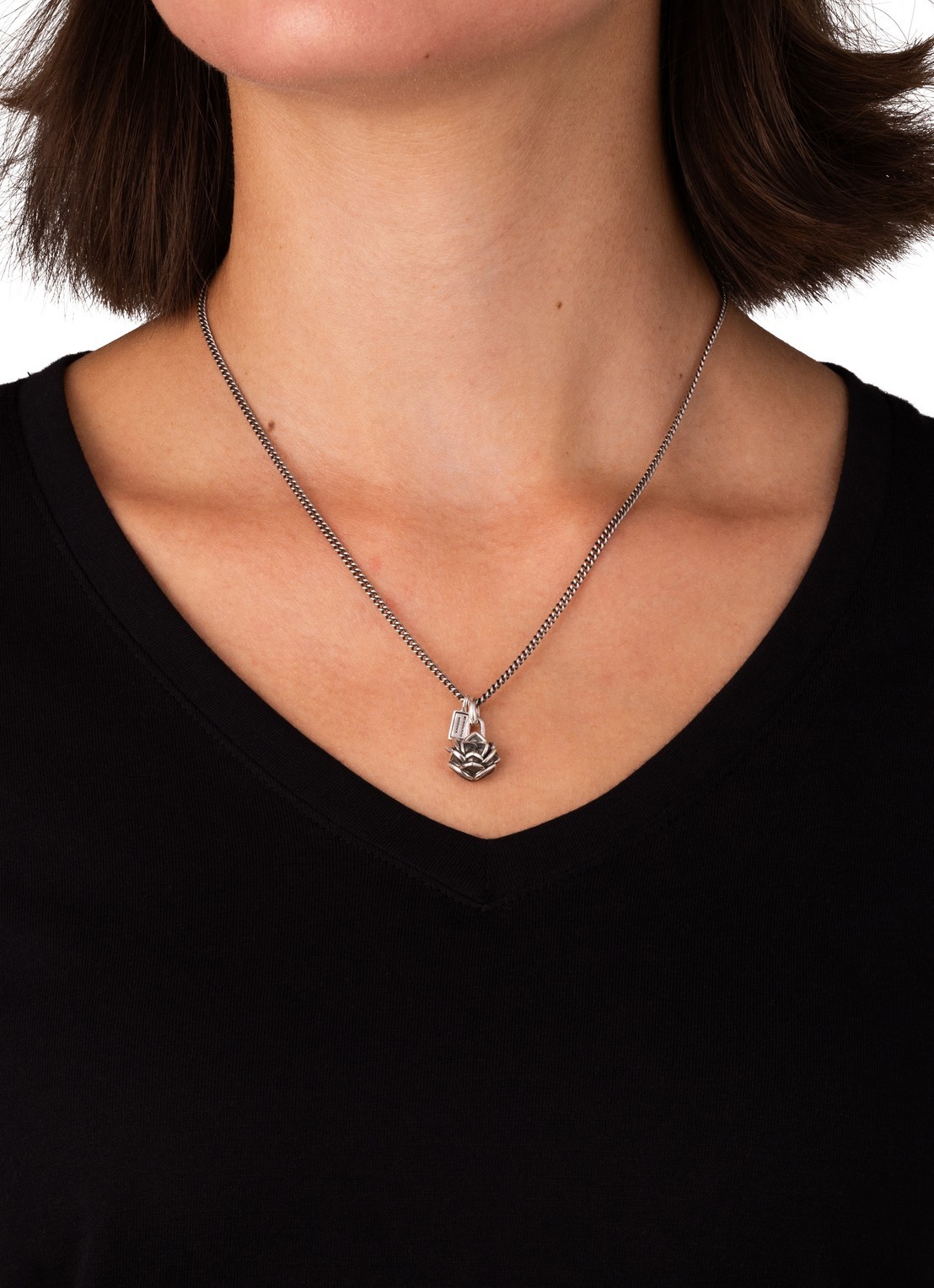 Buddha to Buddha Lotus XS hanger van zilver - voorkant 2 zilver