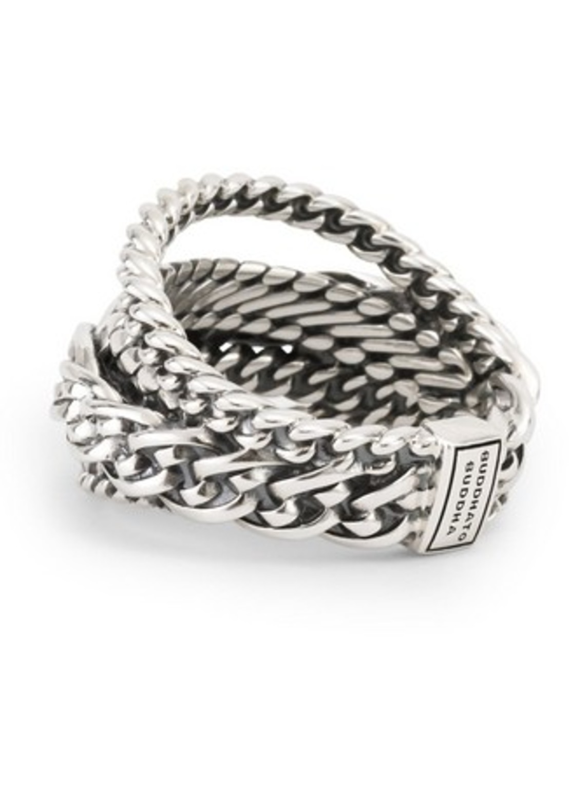 Buddha to Buddha Multi Chain Nathalie ring van zilver - detail 2 zilver