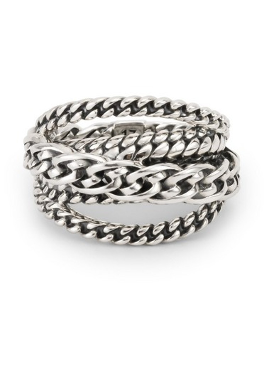 Buddha to Buddha Multi Chain Nathalie ring van zilver - voorkant 3 zilver