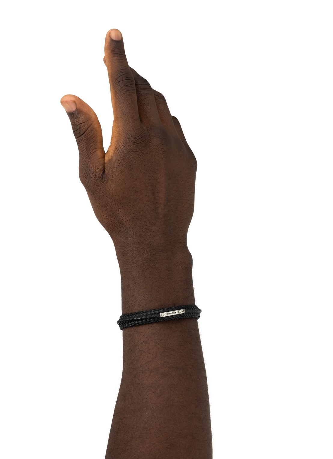 Buddha to Buddha Nurul Small armband van leer - voorkant 3 zwart