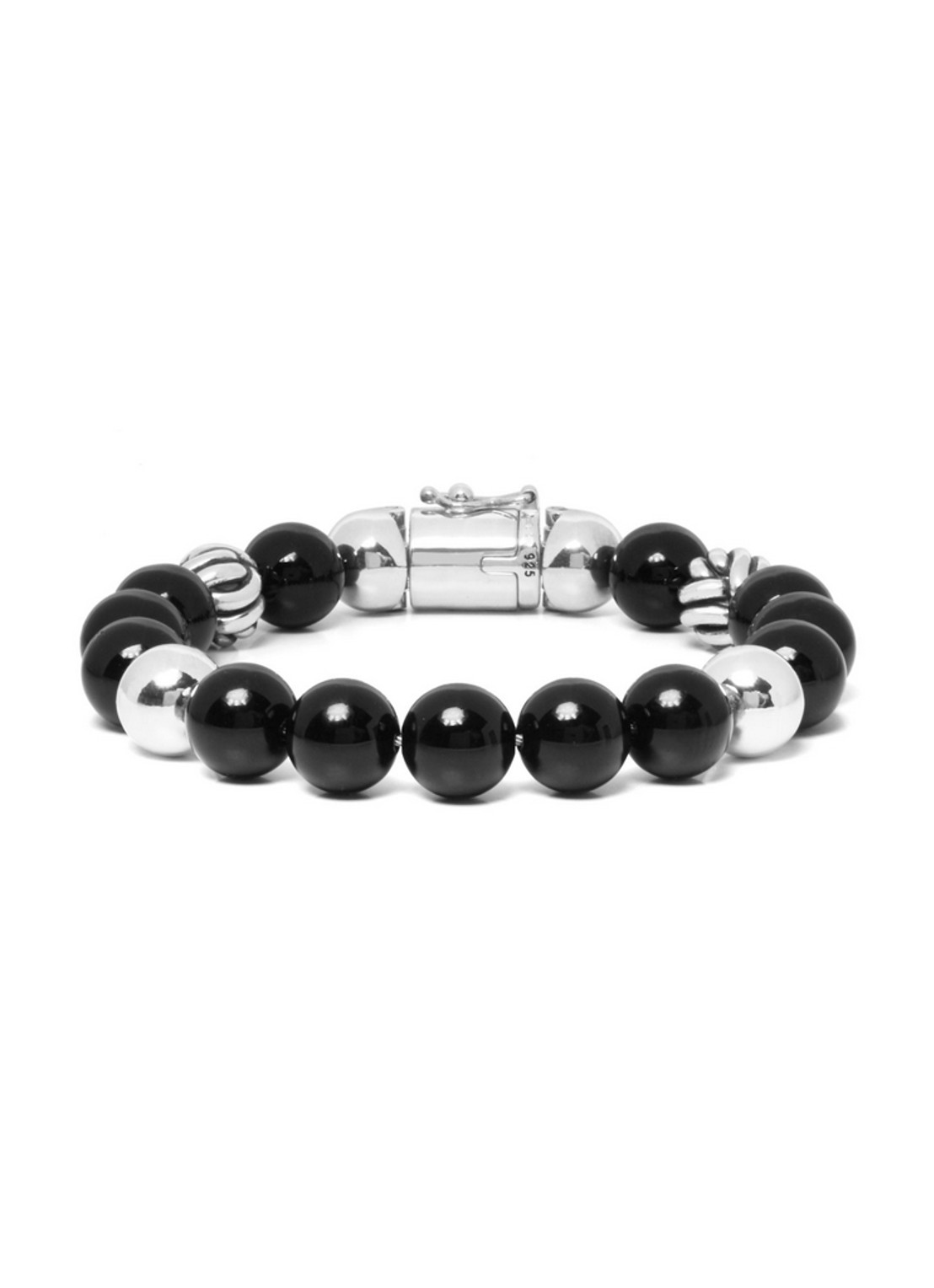 Buddha to Buddha Spirit Bead kralenarmband van zilver met onyx - detail 4 zwart