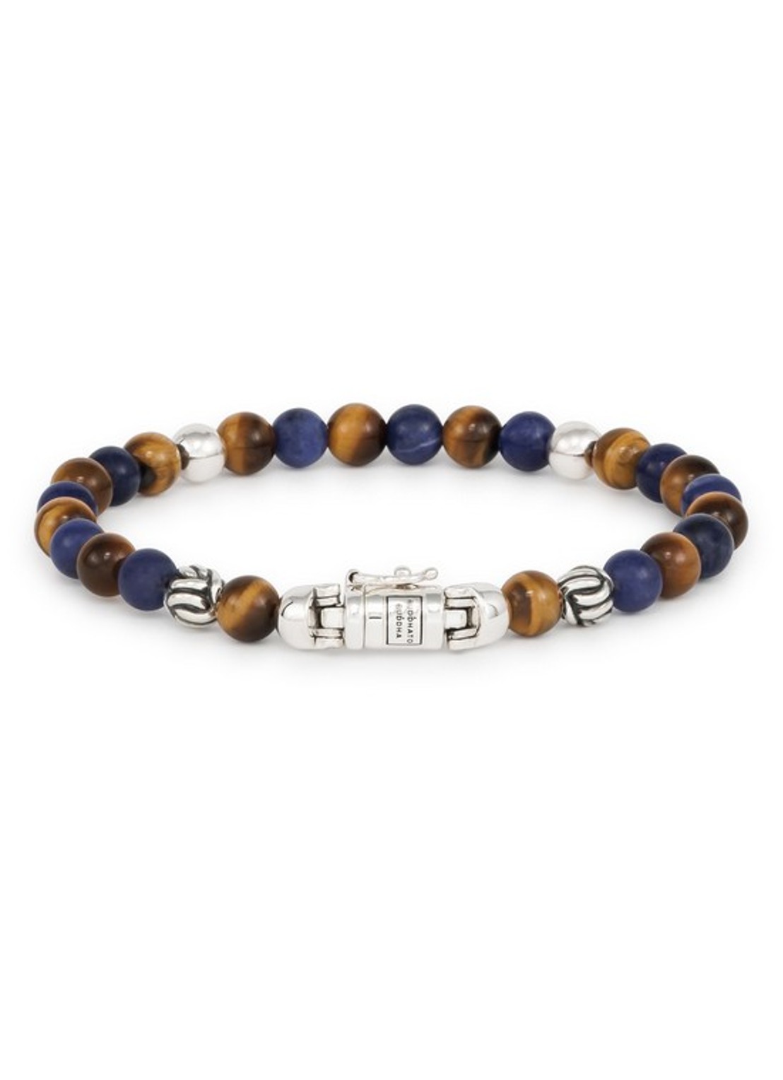 Buddha to Buddha Spirit Bead Mini Mix kralenarmband met edelsteen - voorkant blauw
