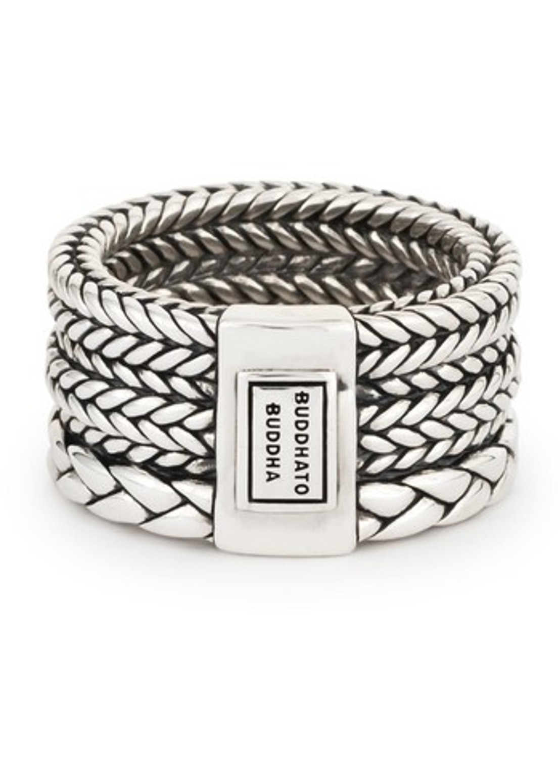 Buddha to Buddha Triple Mini ring van zilver - voorkant zilver