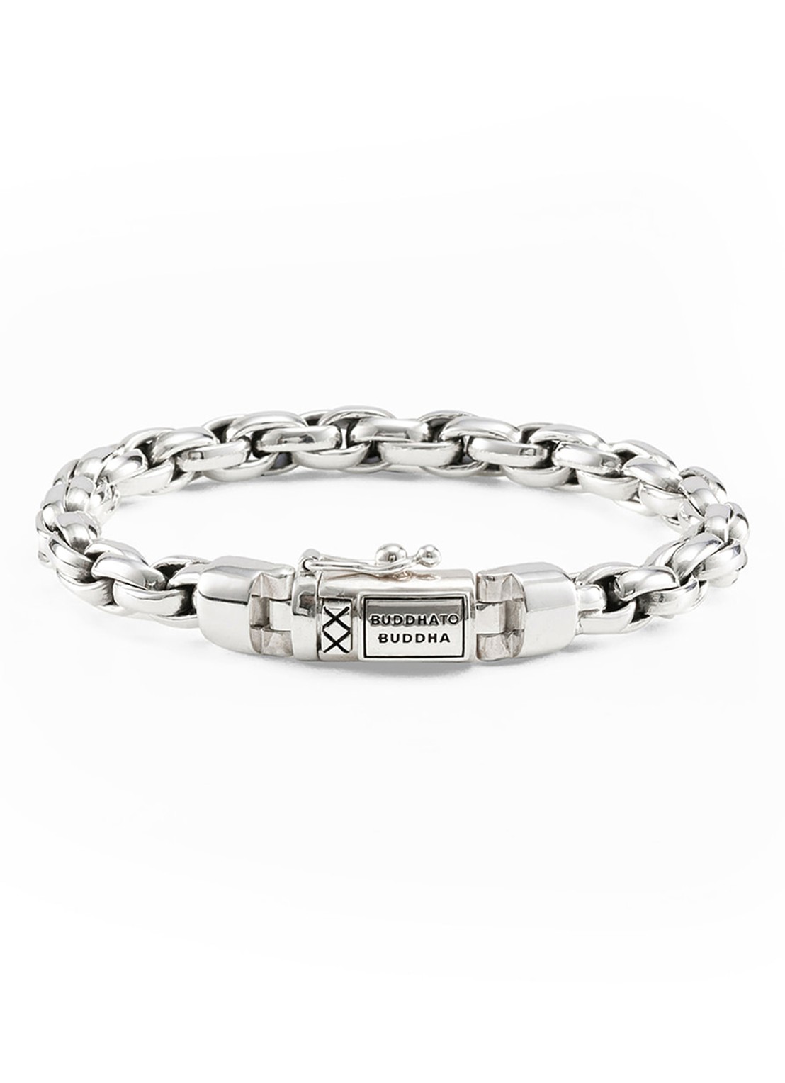 Buddha to Buddha Venetian XS Twist armband van zilver - voorkant zilver