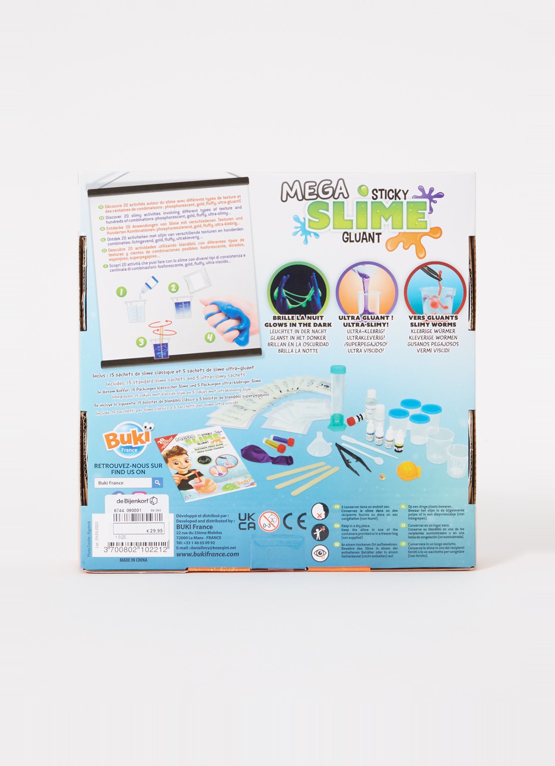 Buki Mega slijm 20 experimenten - voorkant 2 multicolor