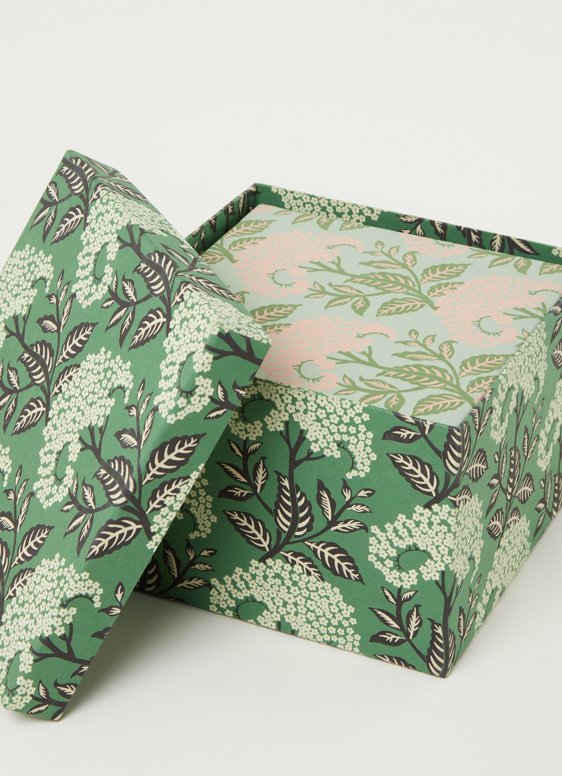 Bungalow Duo Elderflower opbergdoos set van 2 - detail donkergroen