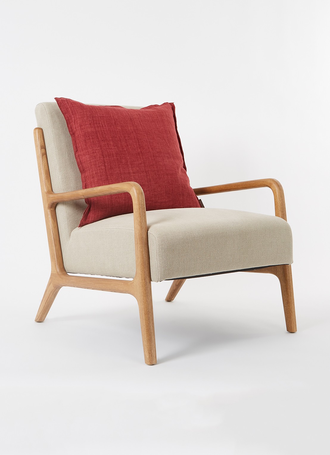 Bungalow Sierkussen 55 x 55 cm - voorkant 4 cranberryrood