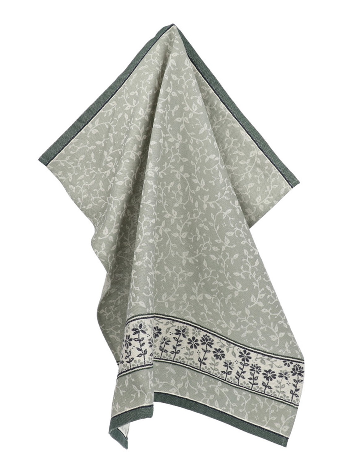 Bunzlau Castle Daydream theedoek 65 x 65 cm  - voorkant 2 donkergroen