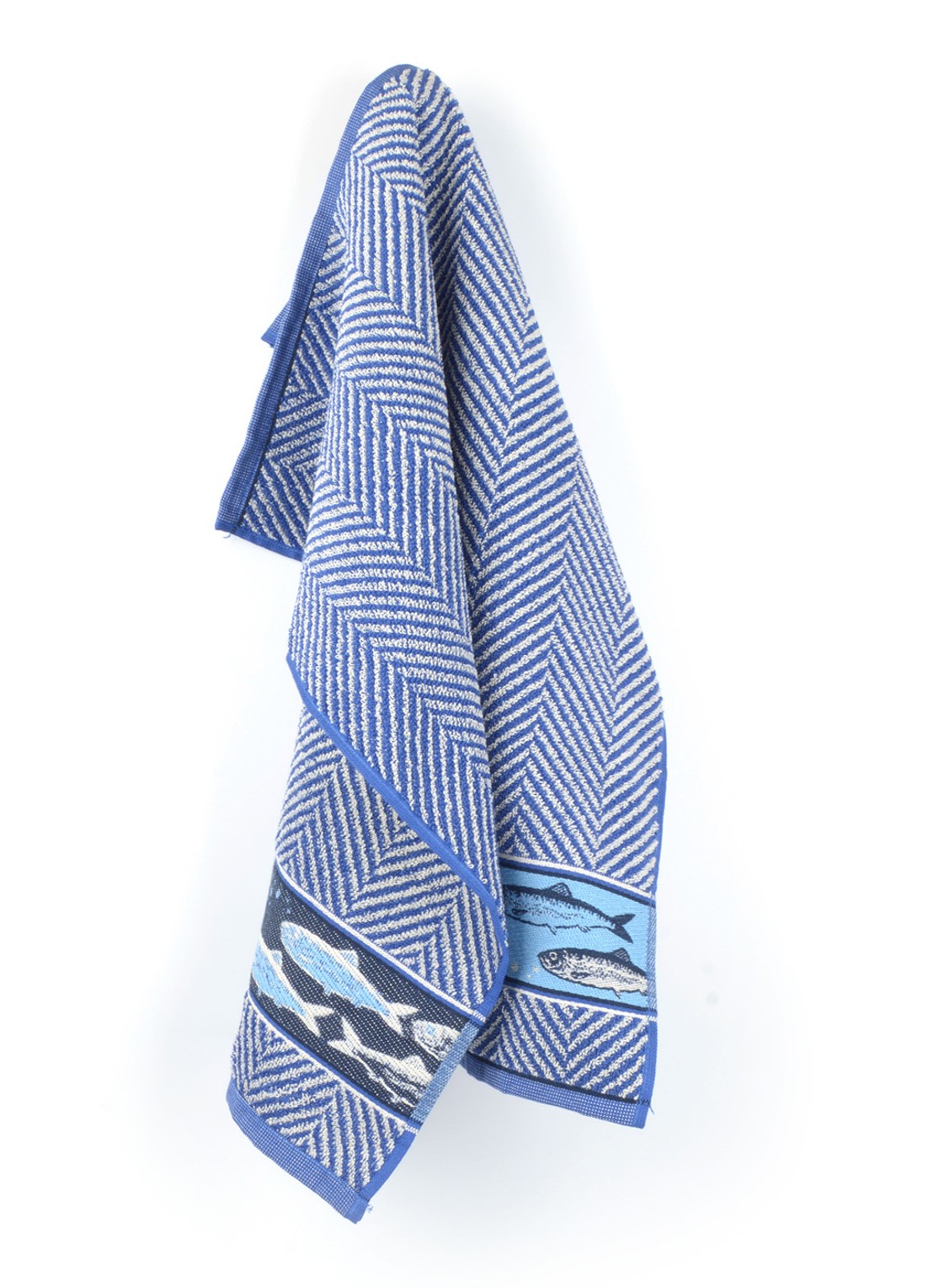 Bunzlau Castle Fish keukendoek 53 x 60 cm - voorkant blauw