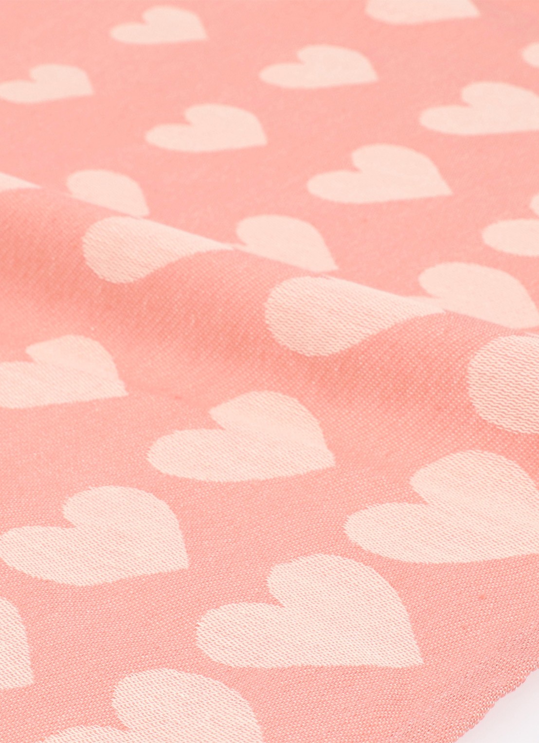 Bunzlau Castle Hearts theedoek 65 x 65 cm  - voorkant 2 roze