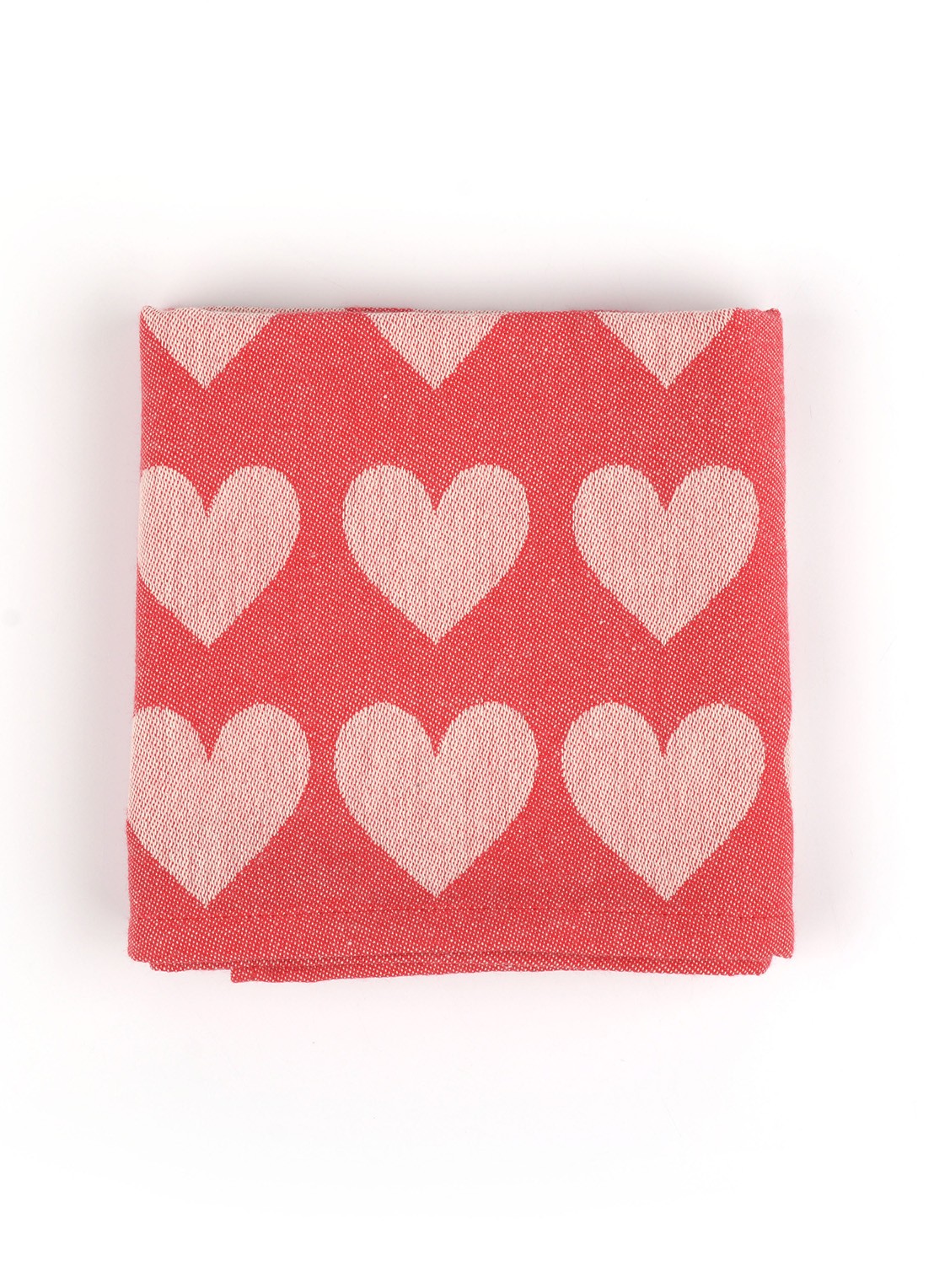 Bunzlau Castle Hearts theedoek 65 x 65 cm  - detail 3 rood