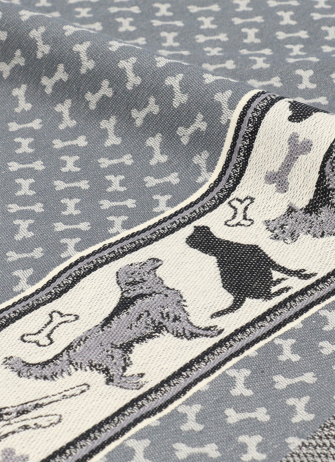 Bunzlau Castle Hond theedoek 65 x 65 cm - voorkant 2 antraciet