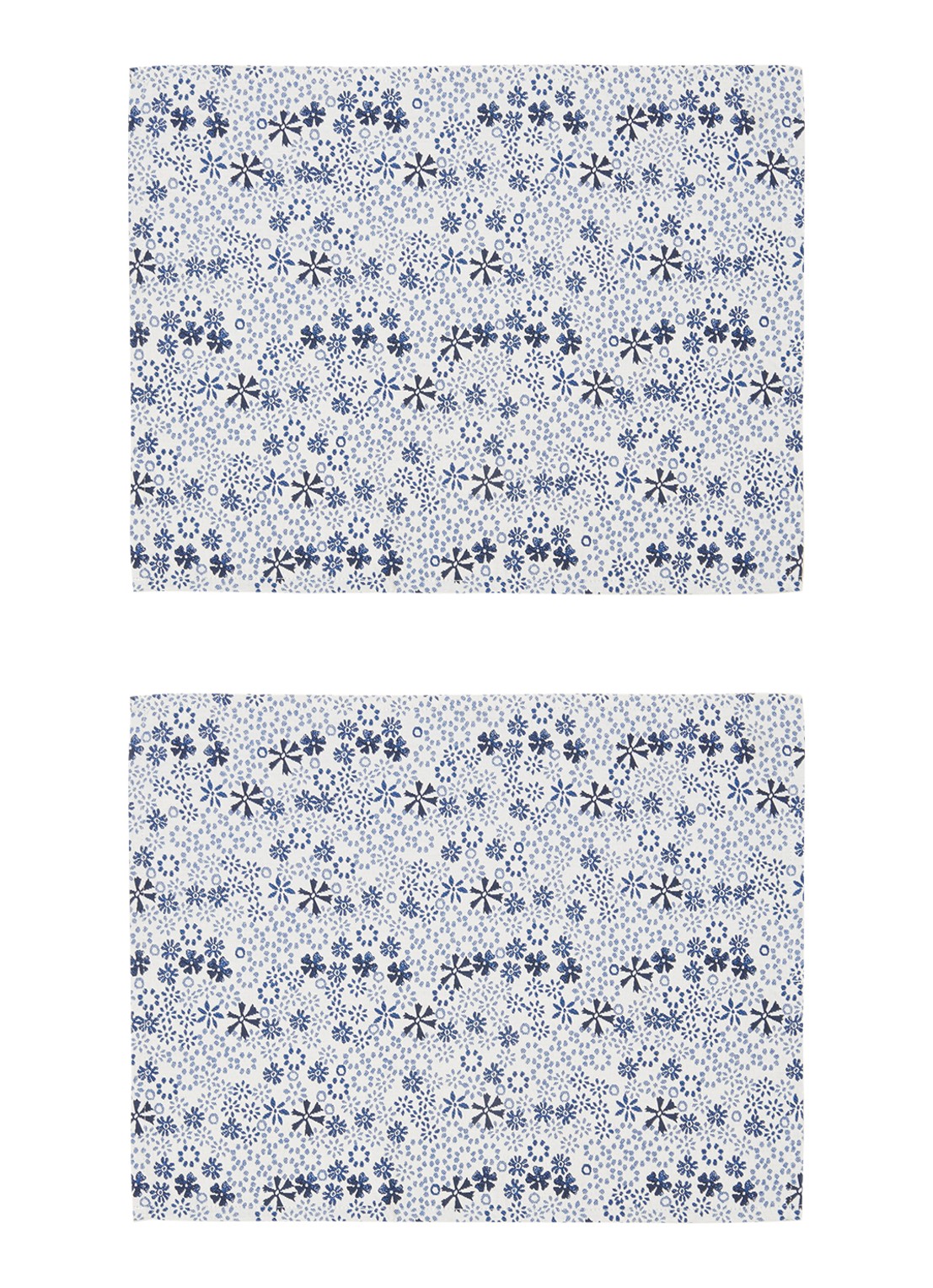 Bunzlau Castle Indigo Lace placemat set van 2  - voorkant 2 donkerblauw