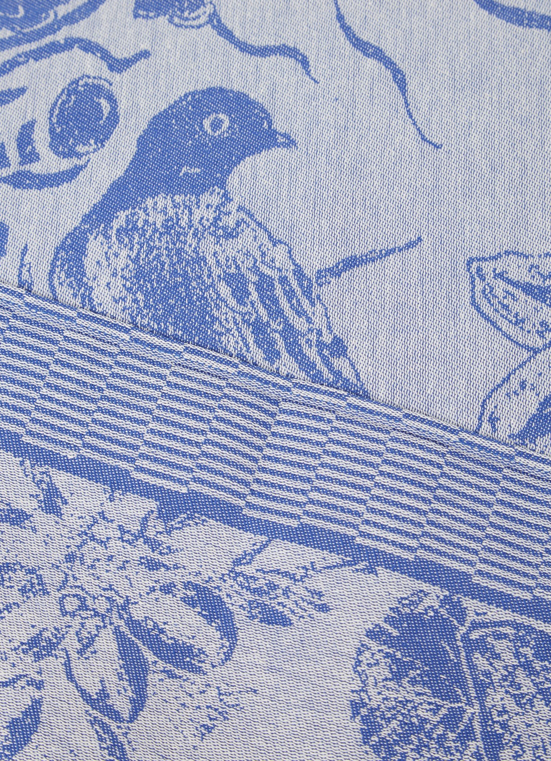 Bunzlau Castle Rijksmuseum Delftsblauw theedoek van  katoen 66 x 66 cm - detail blauw