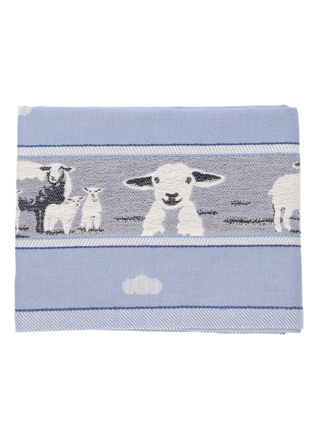 Bunzlau Castle Schaap theedoek 65 x 65 cm  - detail blauw