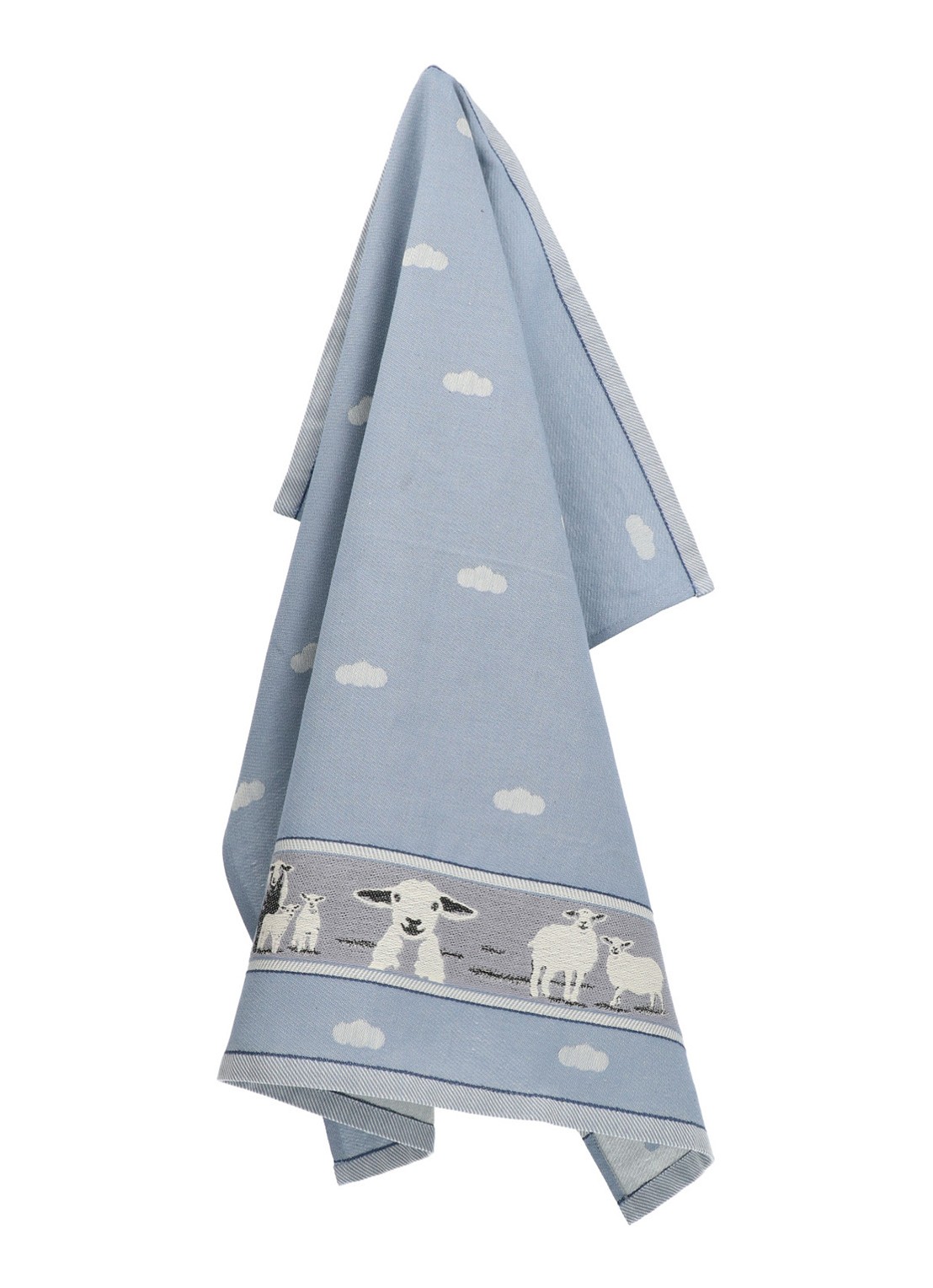 Bunzlau Castle Schaap theedoek 65 x 65 cm  - voorkant 2 blauw