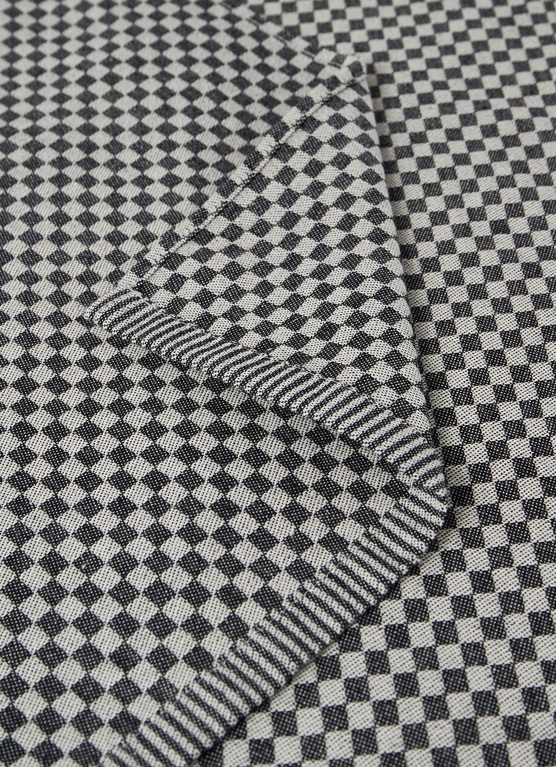Bunzlau Castle Small Check theedoek van  katoen 65 x 65 cm - detail zwart