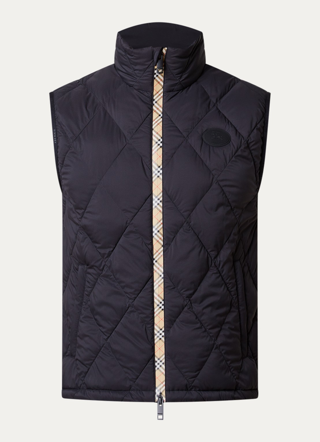 Burberry Acresford gewatteerde bodywarmer met quilt patroon - voorkant 2 zwart