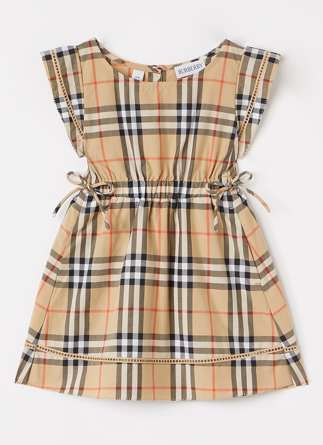 Burberry Adele jurk met ruitdessin - voorkant camel