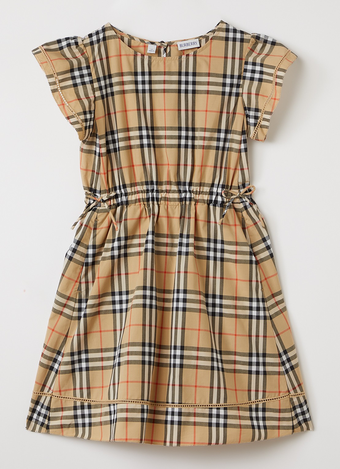 Burberry Adele jurk met ruitdessin - voorkant beige