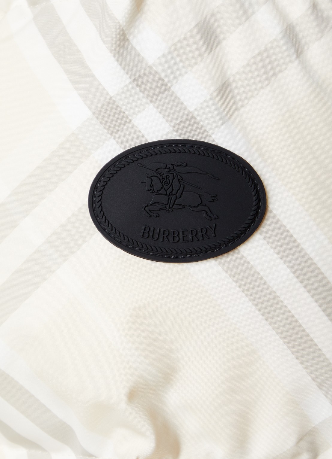 Burberry Ambleside puffer jack met ruitdessin en donsvulling - detail 5 creme
