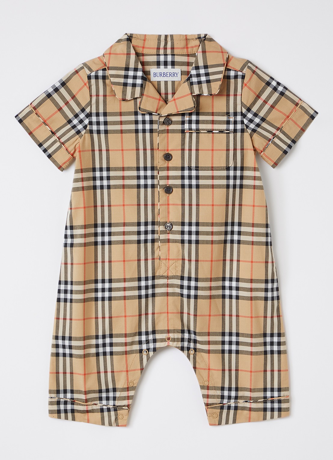 Burberry Babypak met ruitdessin - voorkant beige
