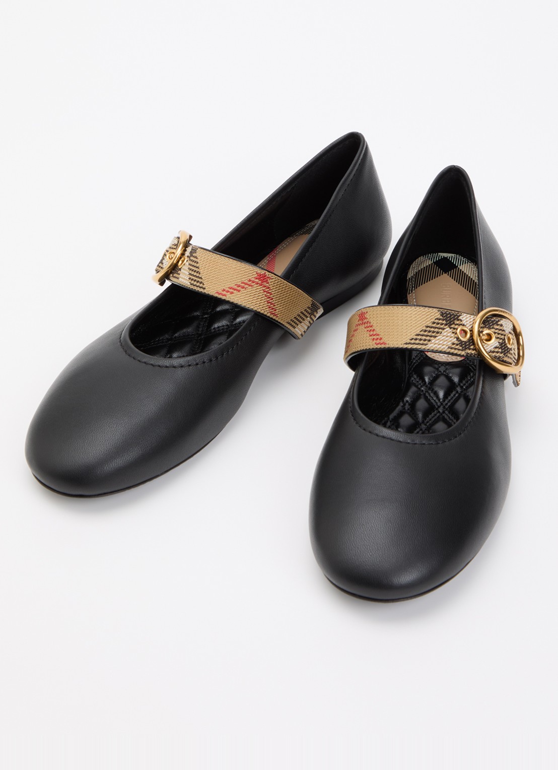 Burberry Ballerina van lamsleer - detail 2 zwart