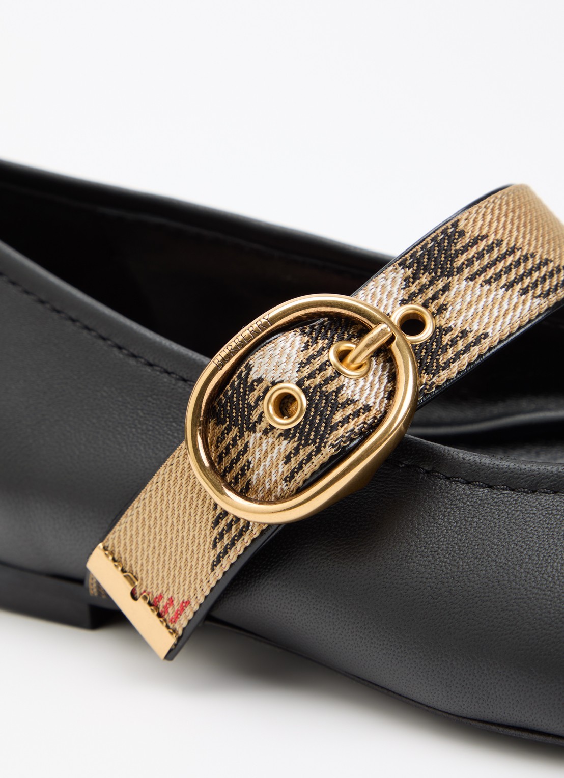 Burberry Ballerina van lamsleer - detail 5 zwart
