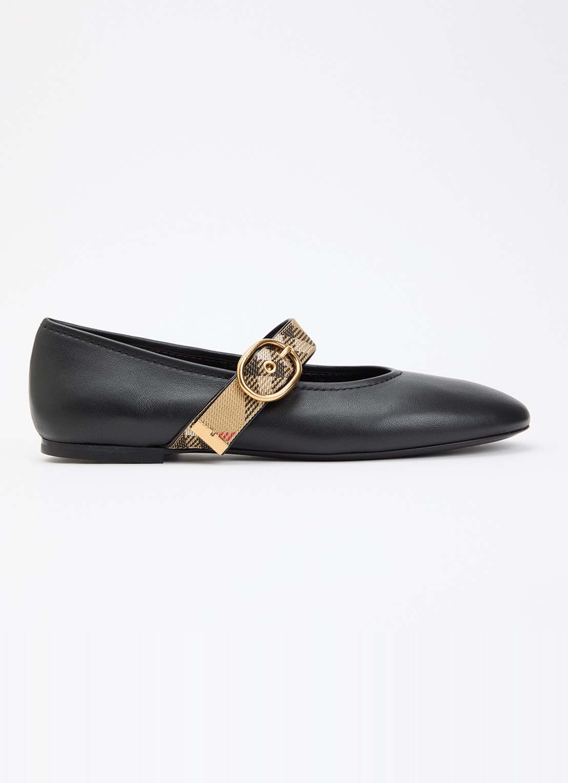 Burberry Ballerina van lamsleer - voorkant zwart