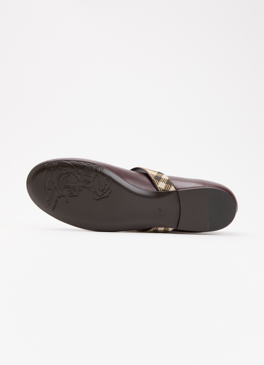 Burberry Ballerina van lamsleer - detail 4 bordeauxrood