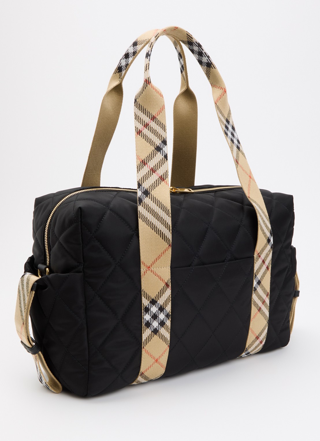Burberry Belfast luiertas met quilt patroon en verschoningsmat - achterkant zwart