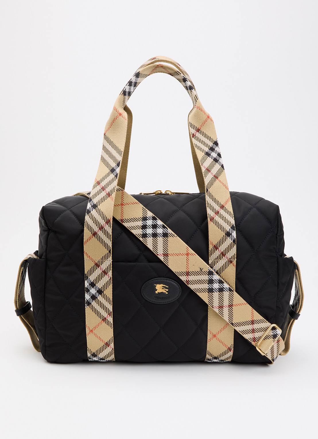 Burberry Belfast luiertas met quilt patroon en verschoningsmat - voorkant 6 zwart