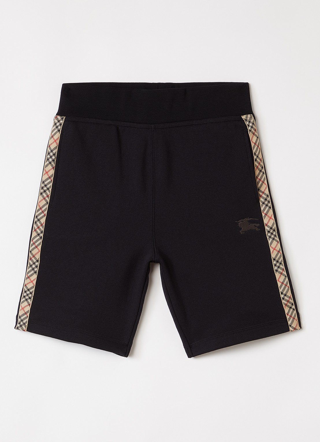 Burberry Benny straight fit korte broek met logoband - voorkant zwart