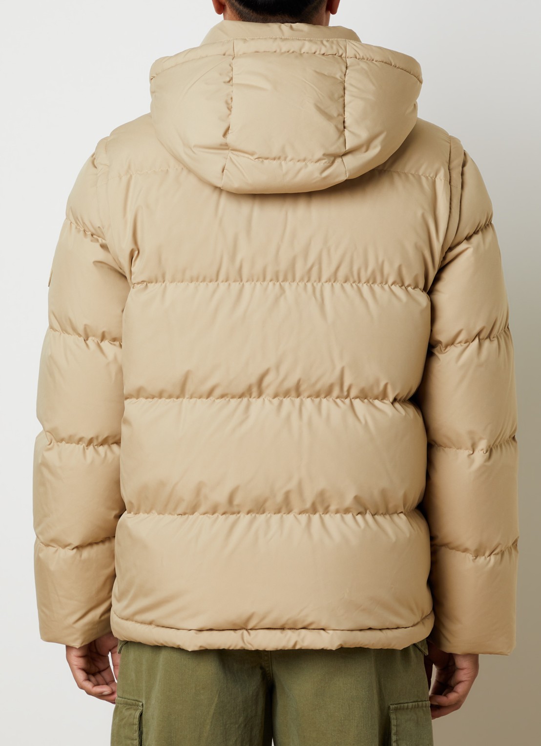 Burberry Bideford puffer jack met donsvulling - achterkant khaki