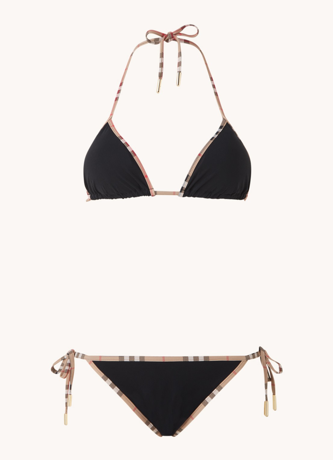 Burberry Bikiniset met uitneembare vulling - voorkant 3 zwart