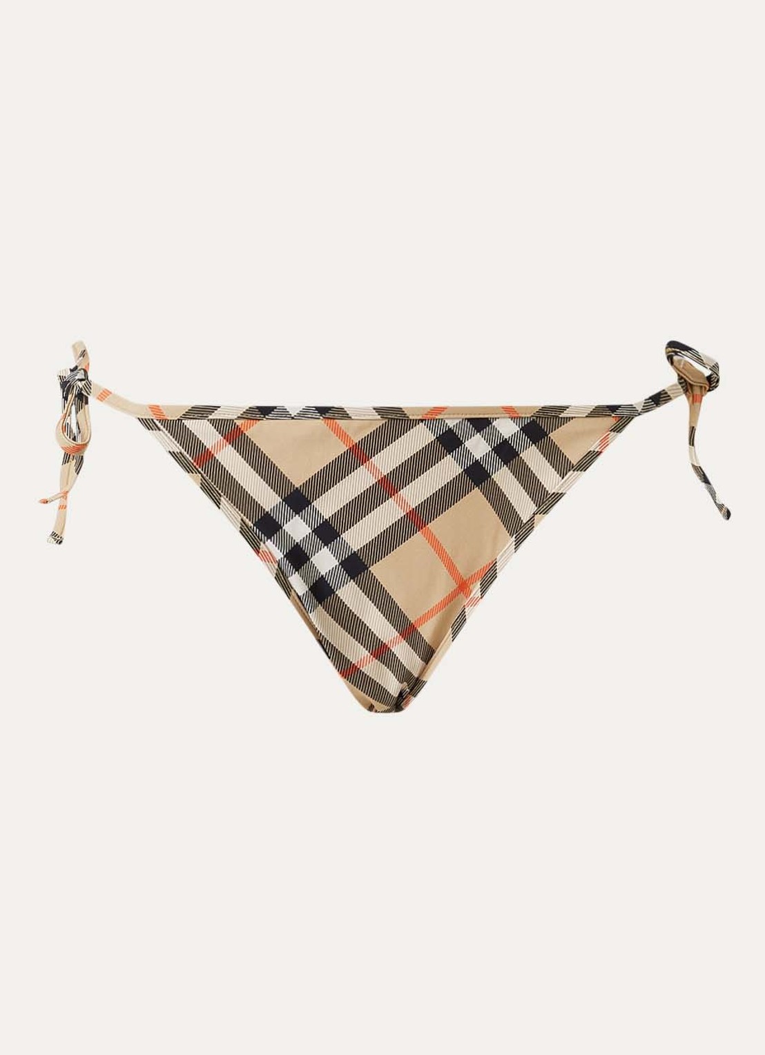 Burberry Bikinislip met brazilian ruitdessin - voorkant beige