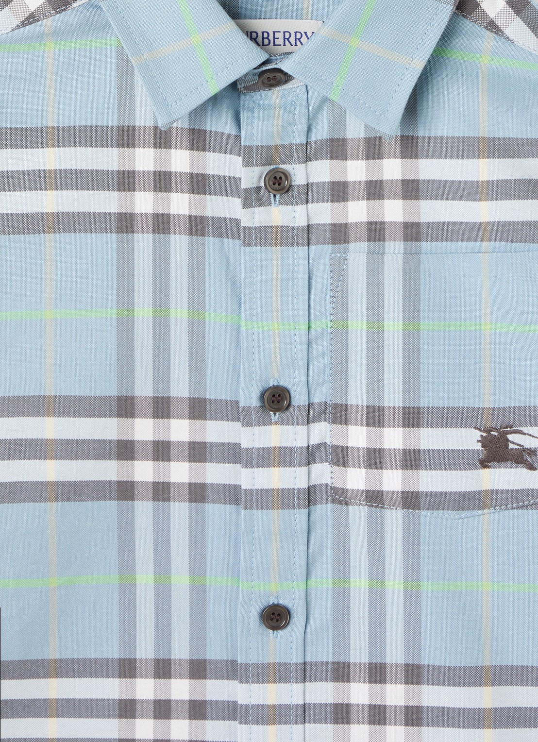 Burberry Billy overhemd met ruitdessin - detail 3 lichtblauw