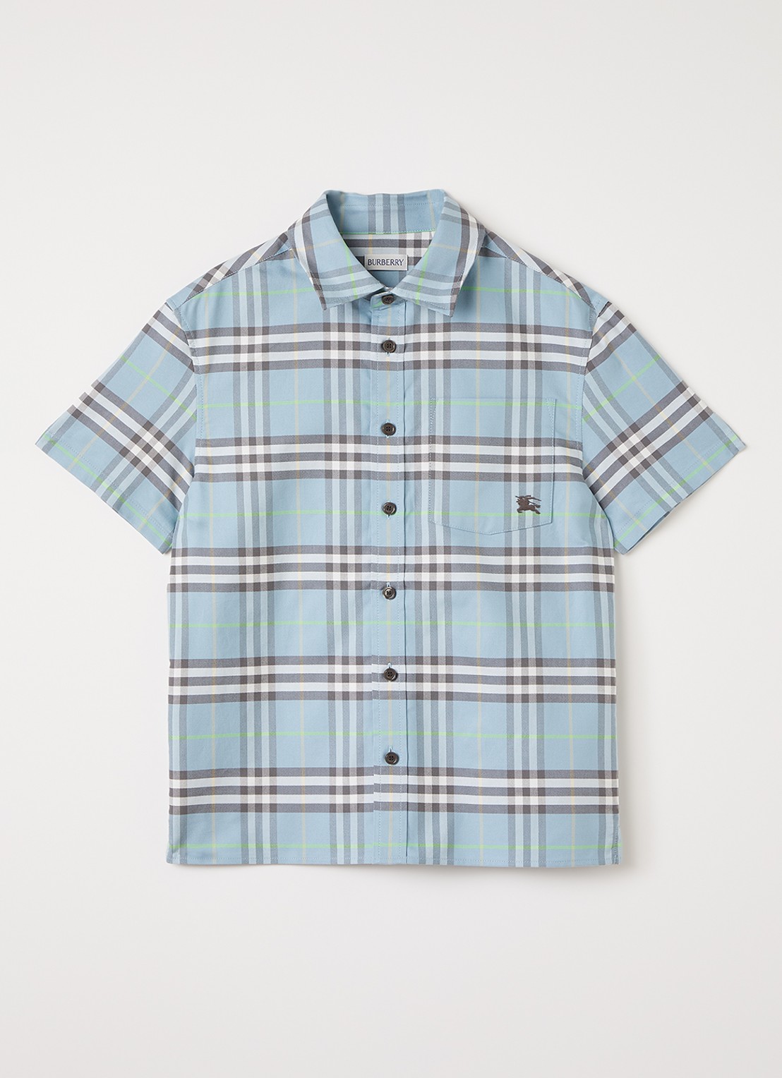 Burberry Billy overhemd met ruitdessin - voorkant lichtblauw