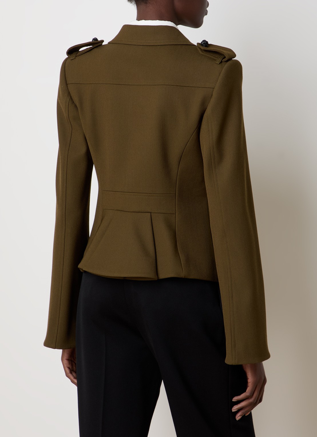 Burberry Blazer in wolblend met klepzakken - achterkant 6 bronsgroen