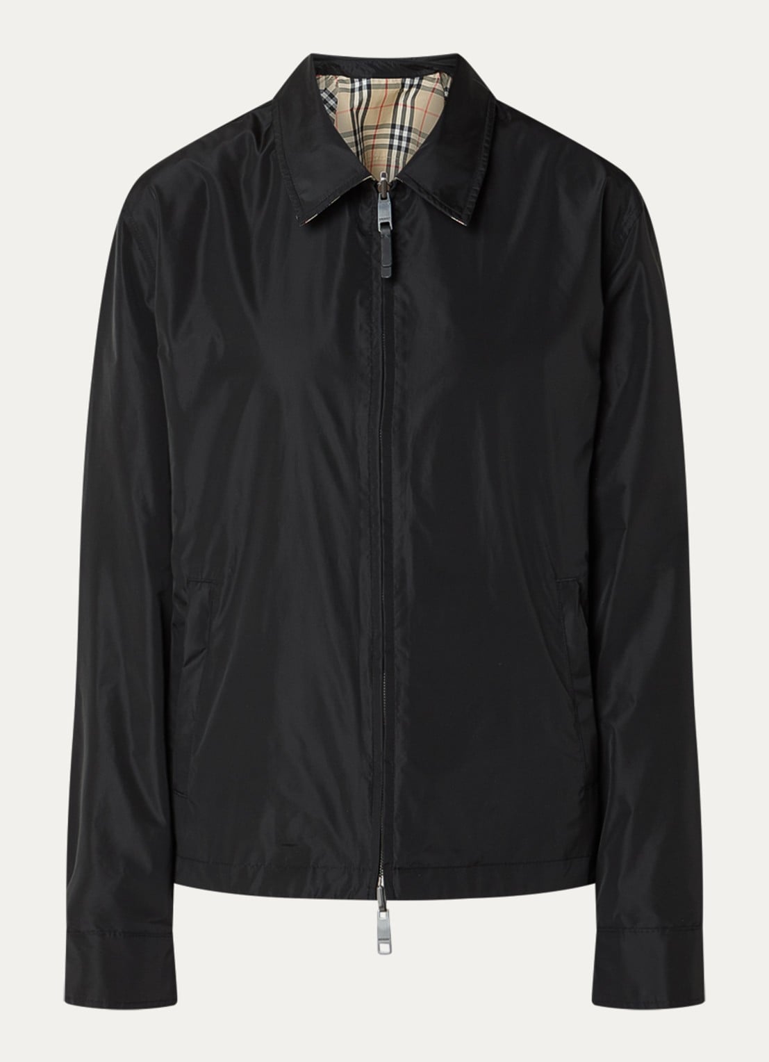 Burberry Bloomsbury reversible jack met steekzakken - voorkant 2 zwart