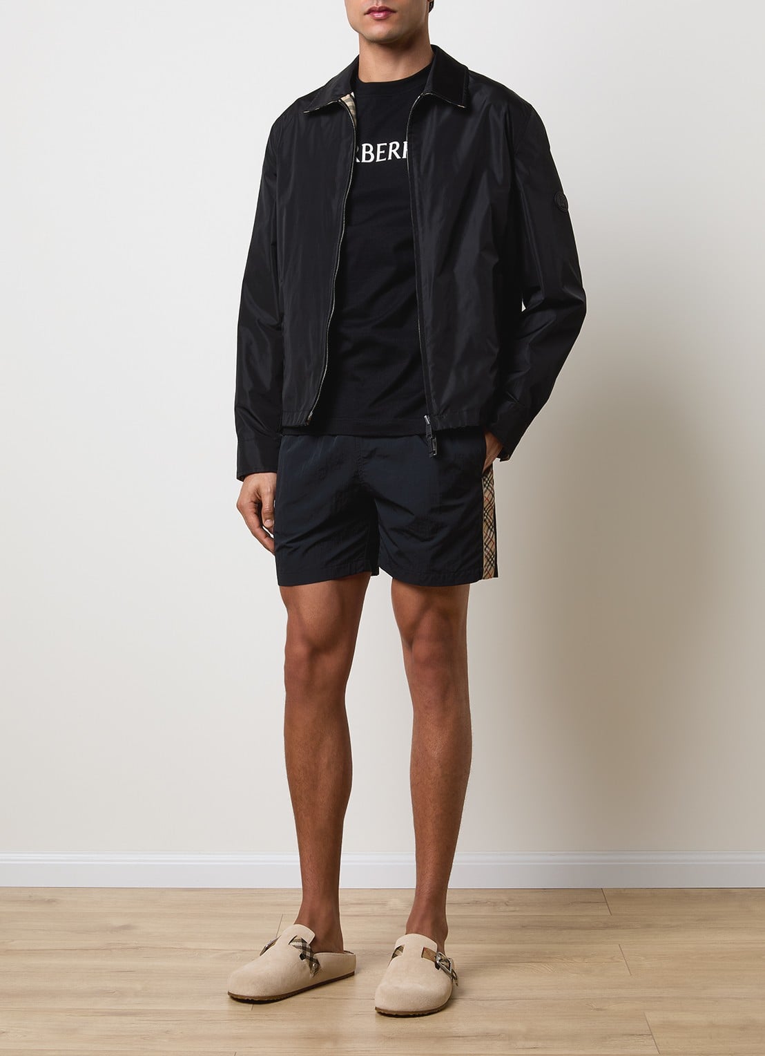 Burberry Bloomsbury reversible jack met steekzakken - voorkant 4 zwart